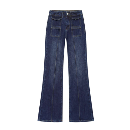Dames Flared Jeans Highwaist | Voorzakken met Klep