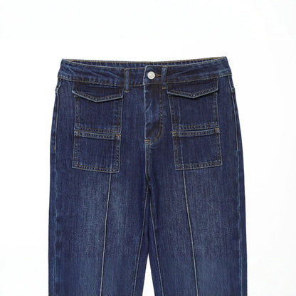 Dames Flared Jeans Highwaist | Voorzakken met Klep