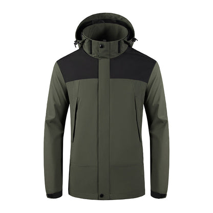 Softshell Winterjas Heren | Kleurblok & Capuchon