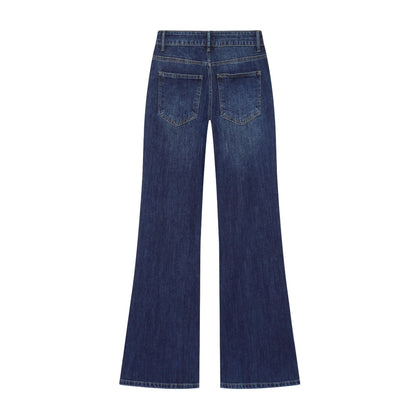 Dames Flared Jeans Highwaist | Voorzakken met Klep