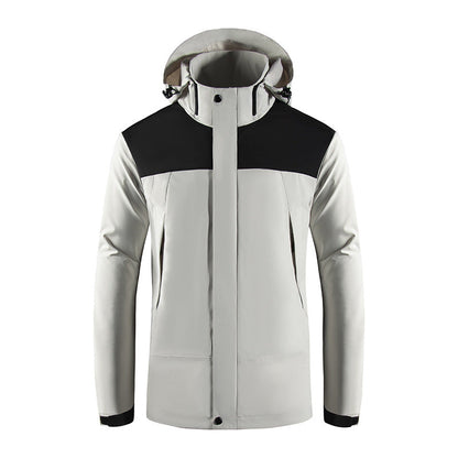 Softshell Winterjas Heren | Kleurblok & Capuchon