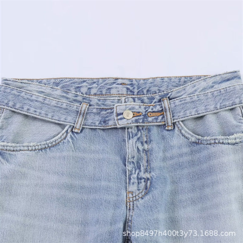 Dames Jeans Hoge Taille Wide Leg | Rafelzoom