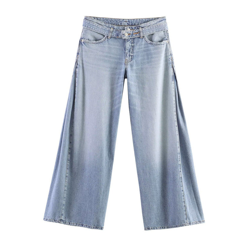 Dames Jeans Hoge Taille Wide Leg | Rafelzoom