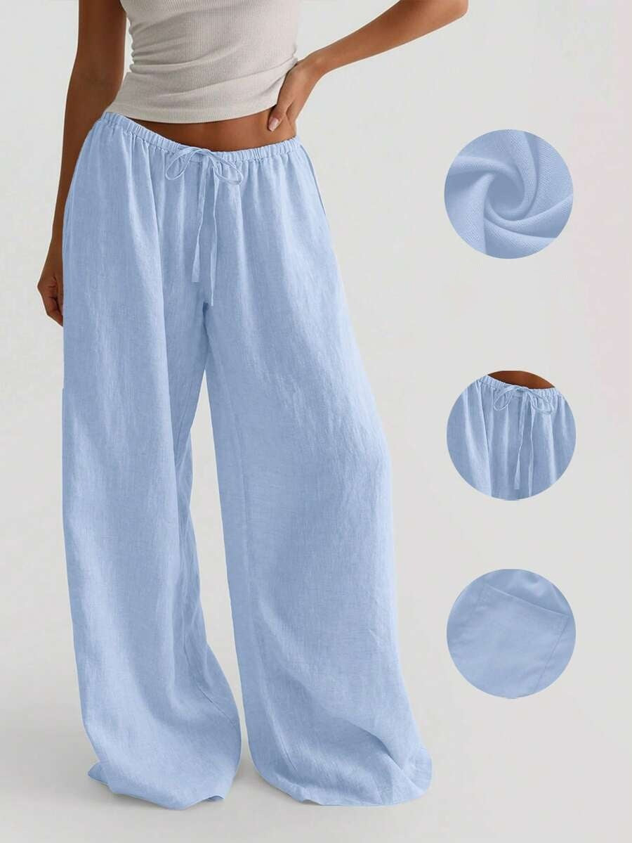 Zomer Broek | Wijde Pijpen, Trekkoord & Elastische Tailleband