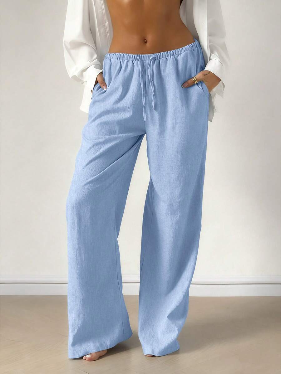 Zomer Broek | Wijde Pijpen, Trekkoord & Elastische Tailleband