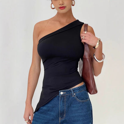 Trendy dames asymmetrische top – Comfortabel & stijlvol voor de zomer