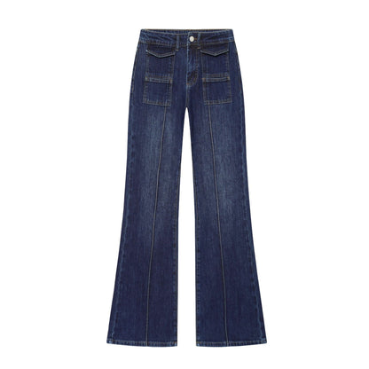 Dames Flared Jeans Highwaist | Voorzakken met Klep