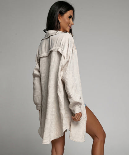Freya | Blouse Dames Oversized Beige