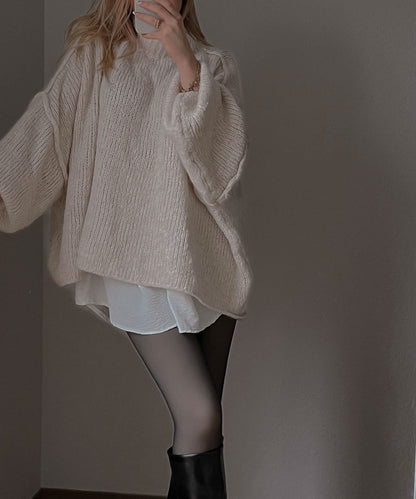 Nata – Oversized Trui Dames | Beige Pullover