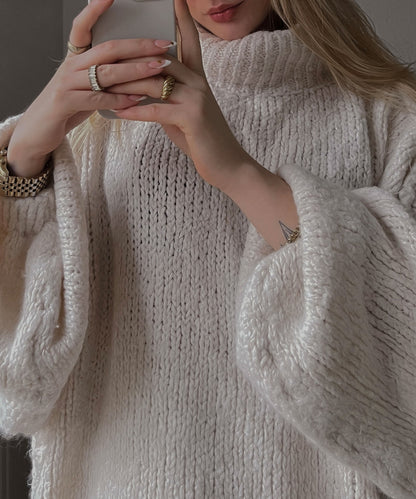 Nata – Oversized Trui Dames | Beige Pullover