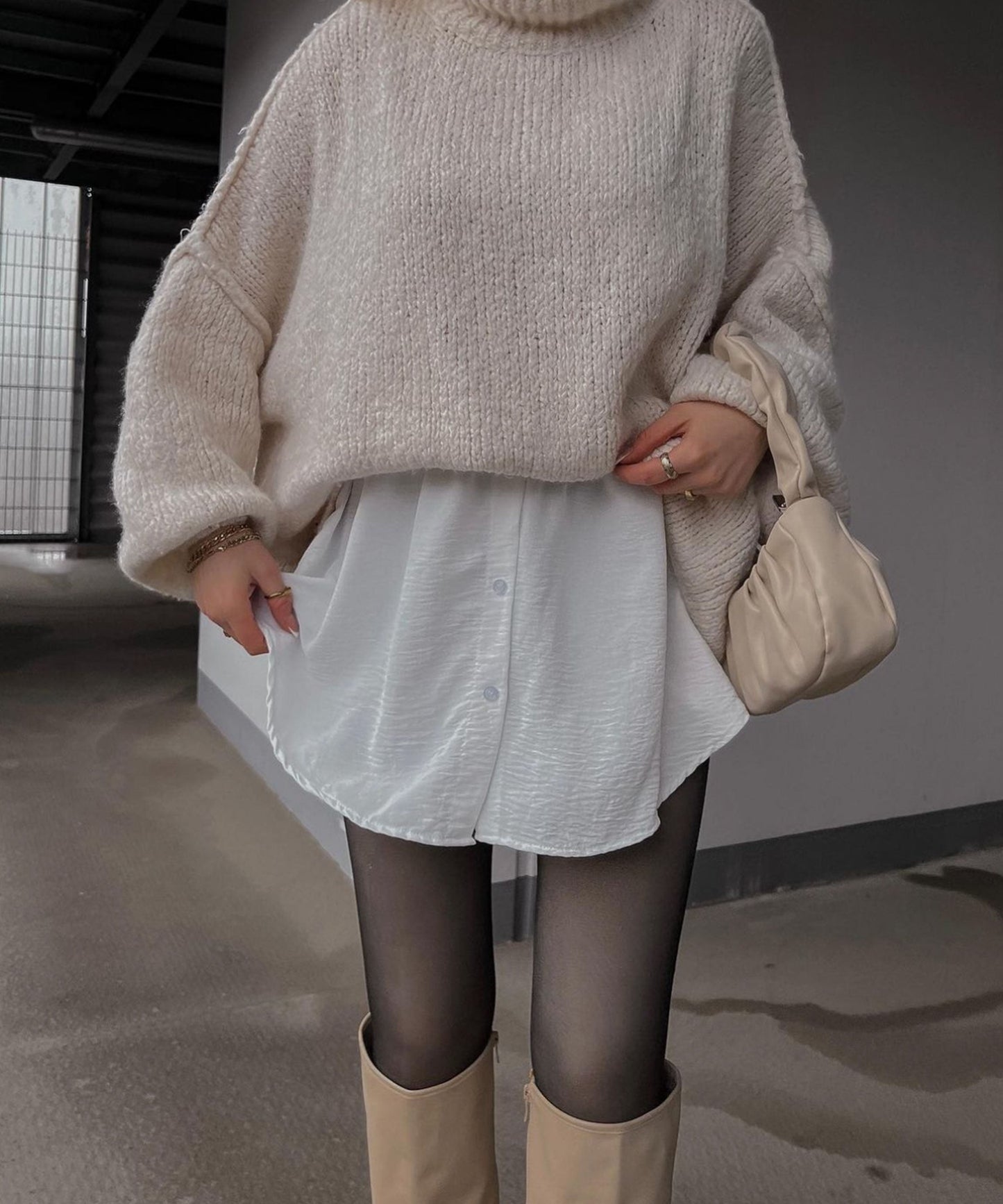Nata – Oversized Trui Dames | Beige Pullover