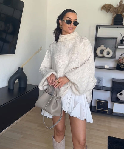 Nata – Oversized Trui Dames | Beige Pullover