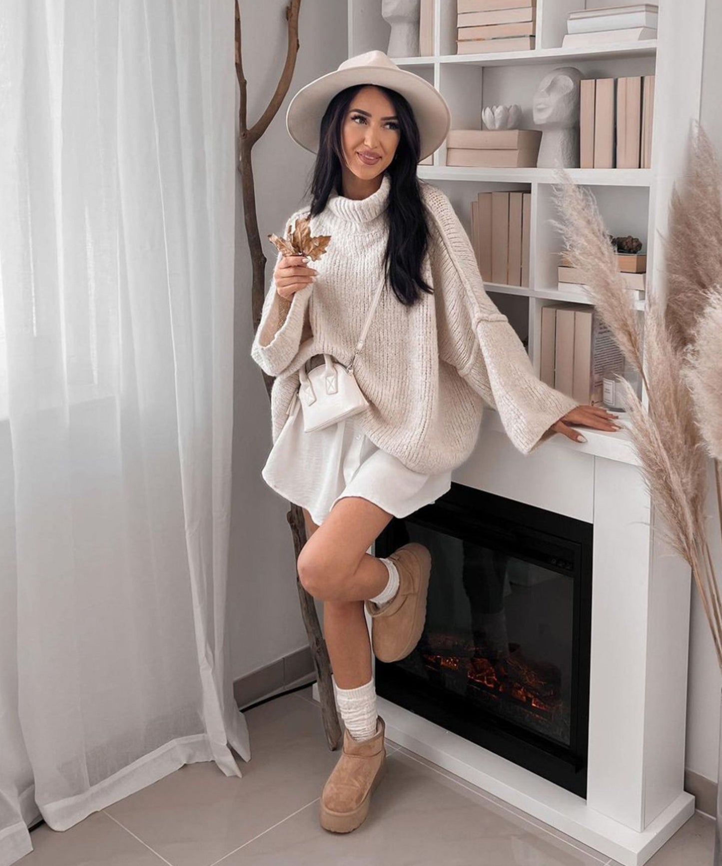 Nata – Oversized Trui Dames | Beige Pullover