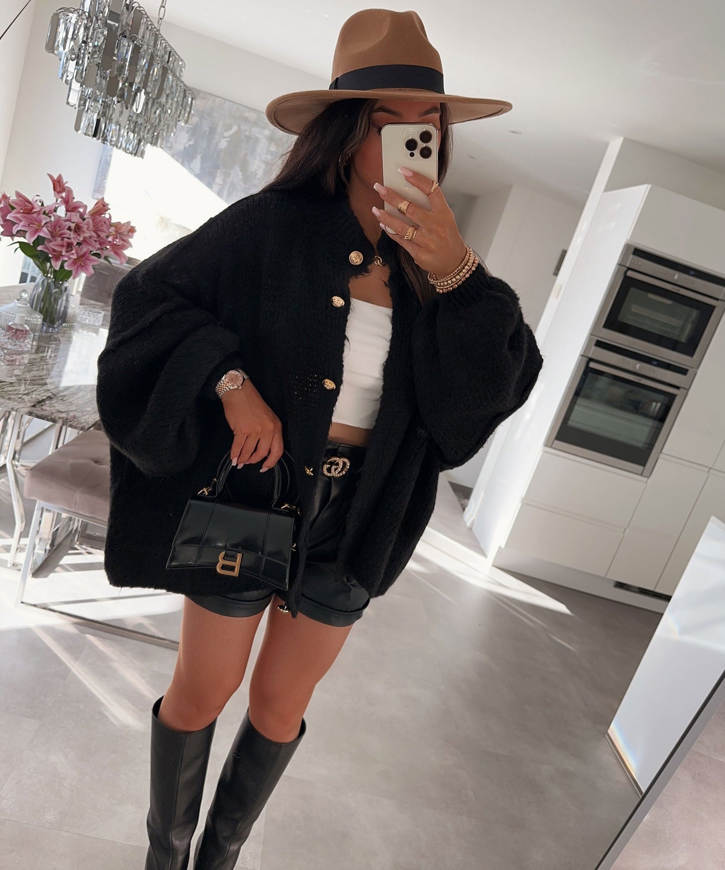 Nila - Zwart Oversized Dames Vest