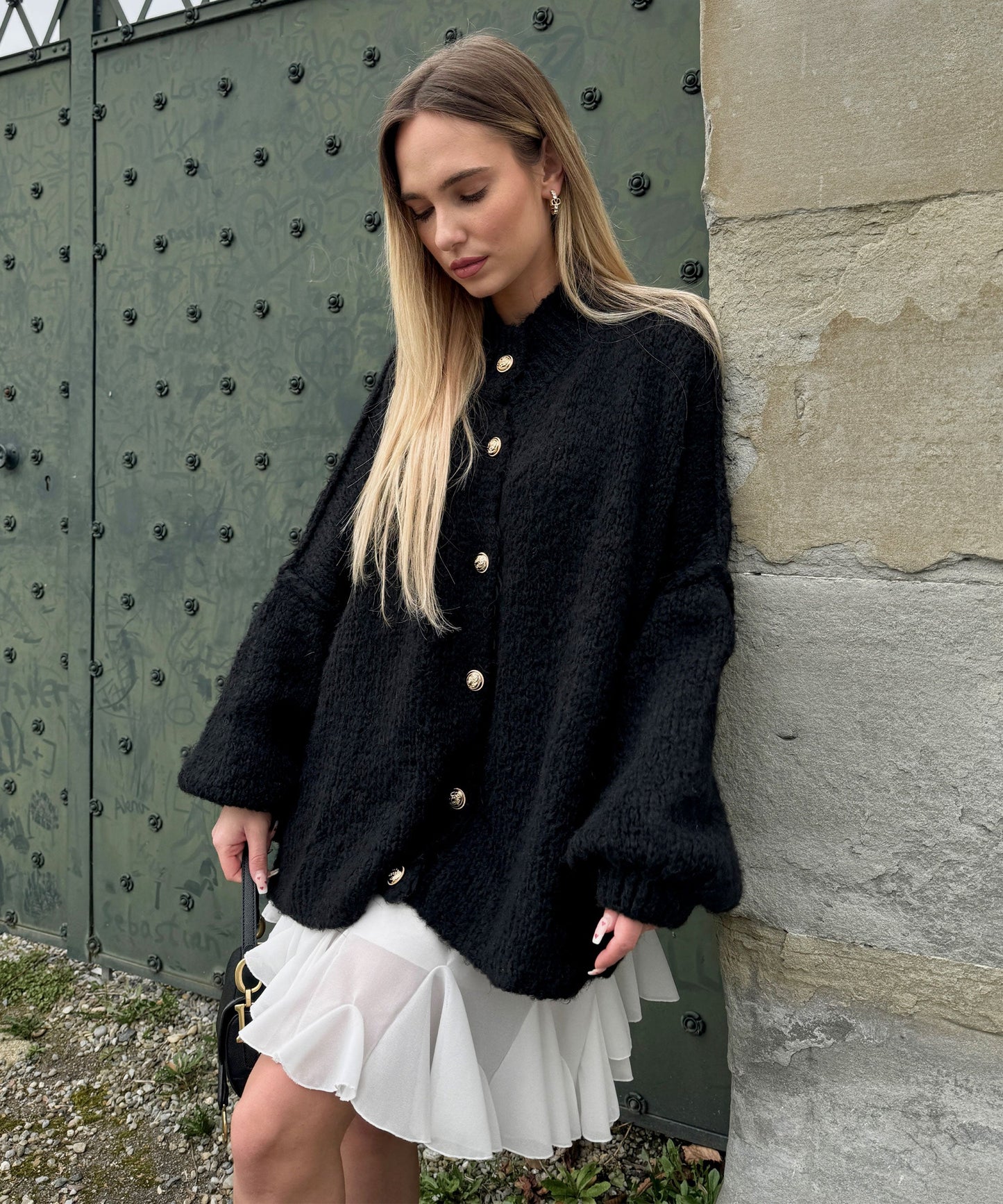 Nila - Zwart Oversized Dames Vest