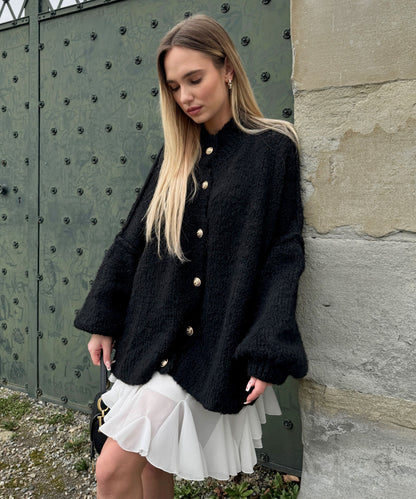 Nila - Zwart Oversized Dames Vest