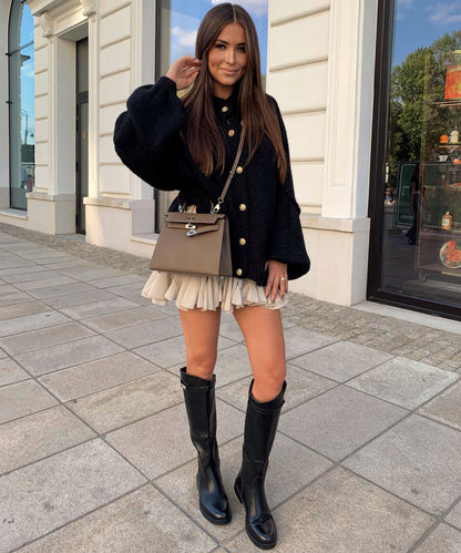 Nila - Zwart Oversized Dames Vest