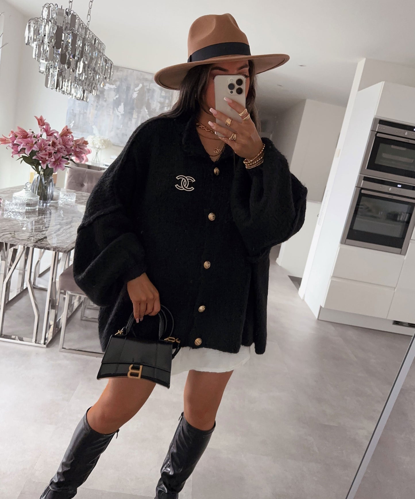 Nila - Zwart Oversized Dames Vest