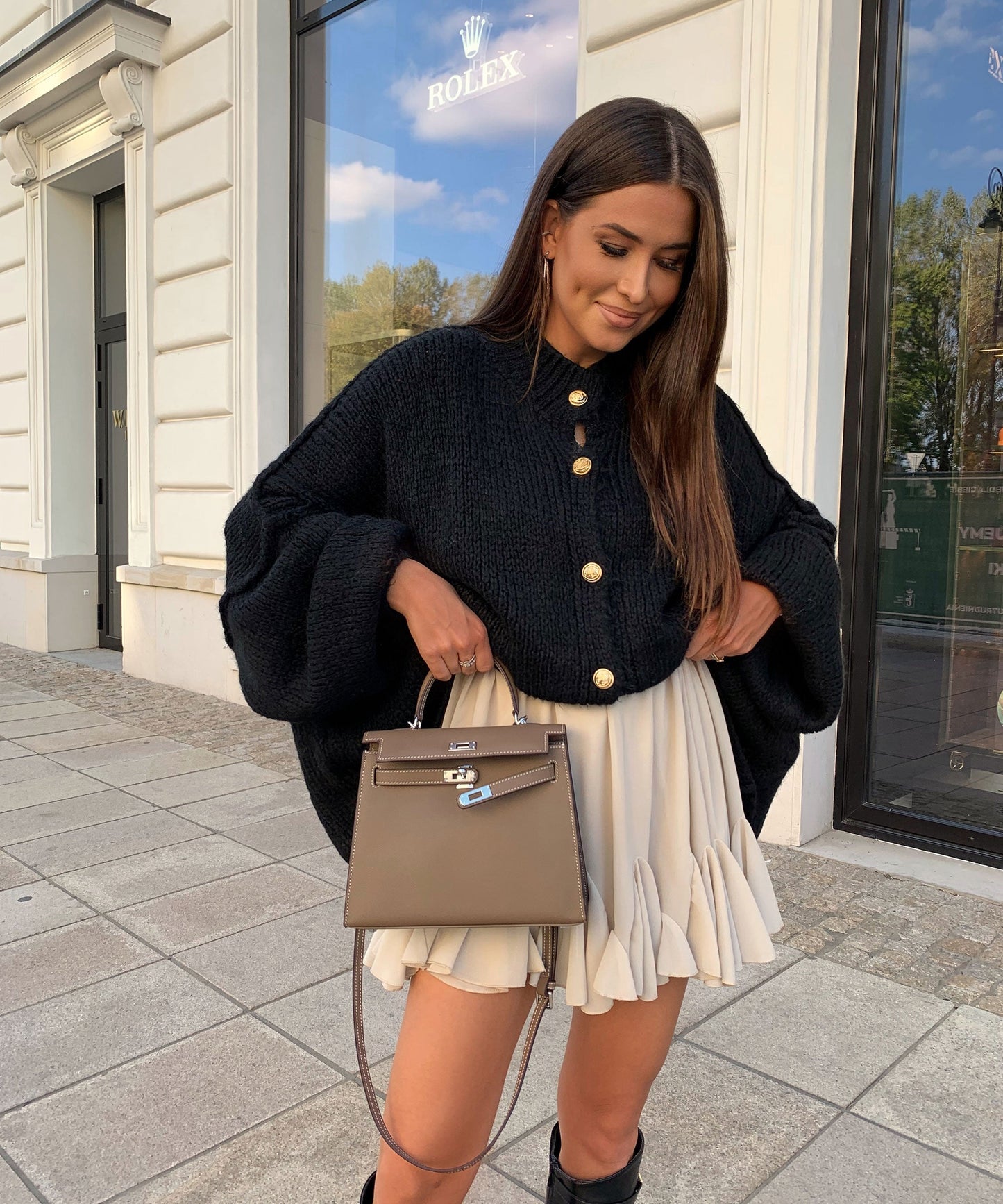 Nila - Zwart Oversized Dames Vest