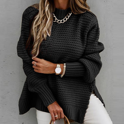 Oversized Gebreide Dames Trui – Warme Casual Sweater met Textuur T-E