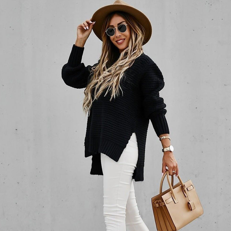 Oversized Gebreide Dames Trui – Warme Casual Sweater met Textuur T-E