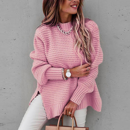 Oversized Gebreide Dames Trui – Warme Casual Sweater met Textuur T-E