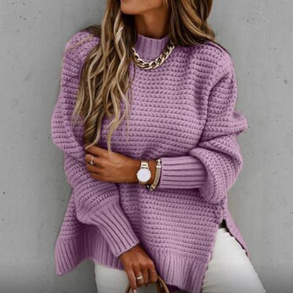Oversized Gebreide Dames Trui – Warme Casual Sweater met Textuur T-E