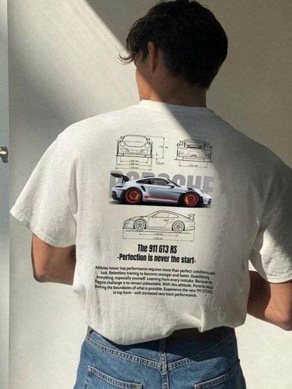 Sportief Oversized T-shirt met Porsche Auto Design