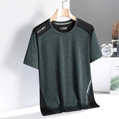 Grpen PowerFit Sport T-shirt voor heren – sneldrogend en ademend fitnessshirt met reflecterende details, ideaal voor hardlopen, fitness en intensieve trainingen.