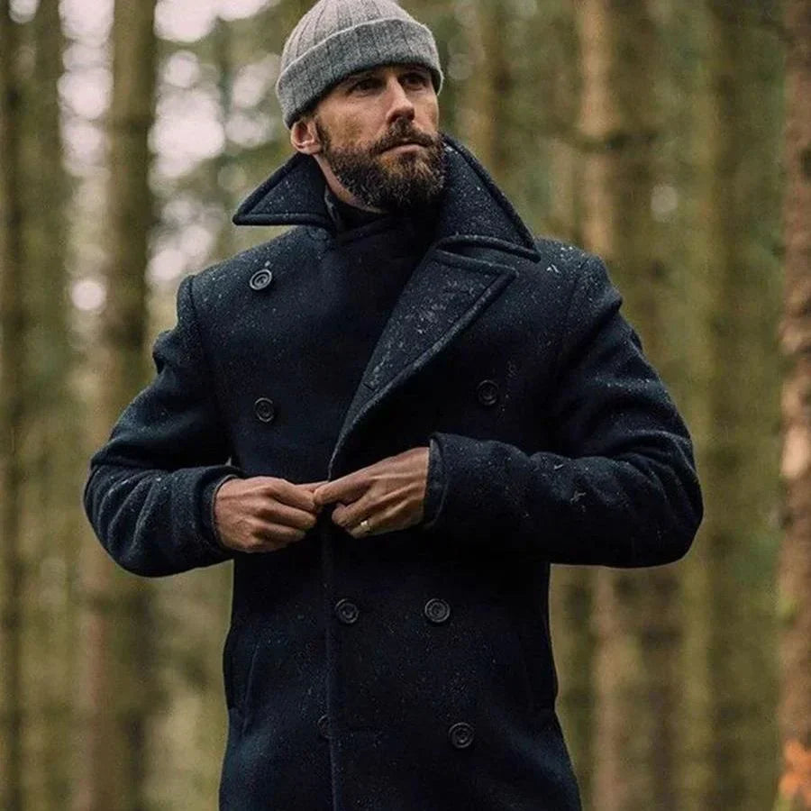 Reinold - Klassieke Wollen Peacoat met Dubbele Rij Knopen