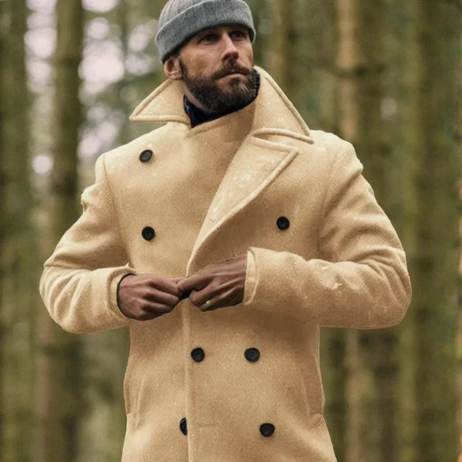 Reinold - Klassieke Wollen Peacoat met Dubbele Rij Knopen