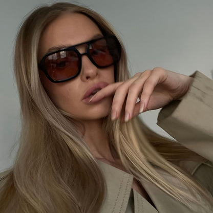 Statement Zonnebril – Oversized Vierkant Design met Getinte Glazen