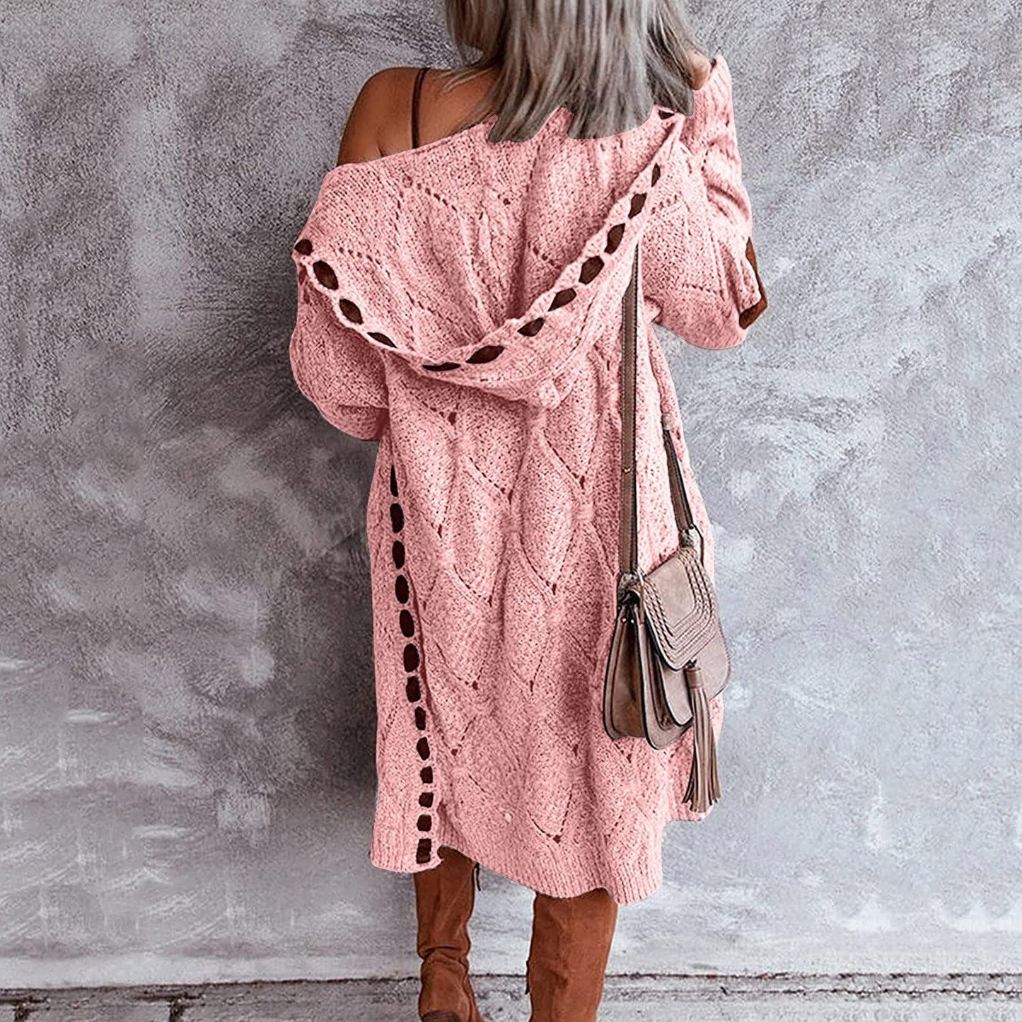 Bohemian Gebreide Cardigan – Warme Lange Damesvest met Unieke Details