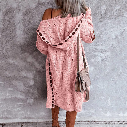 Bohemian Gebreide Cardigan – Warme Lange Damesvest met Unieke Details
