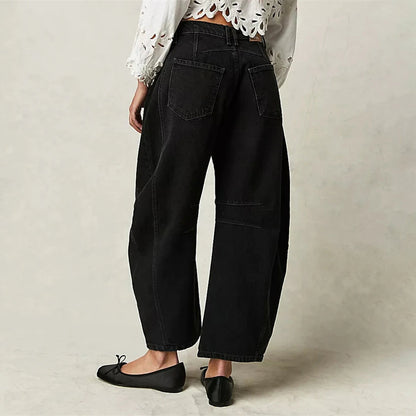 Dames Jeans | Wijde Spijkerbroek met Hoge Taille