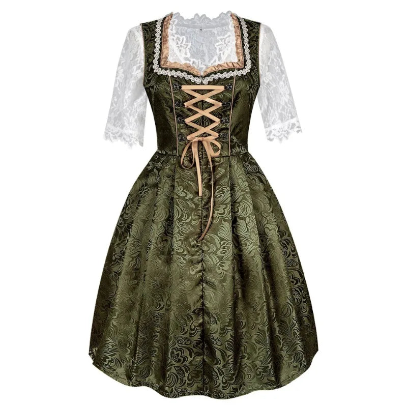 Dames Groene Oktoberfest Dirndl Jurk | Kant & Schort