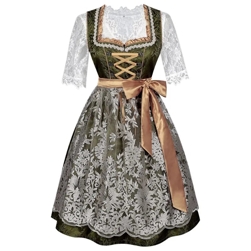 Dames Groene Oktoberfest Dirndl Jurk | Kant & Schort