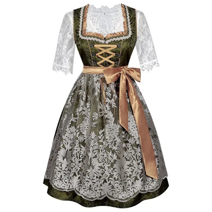 Dames Groene Oktoberfest Dirndl Jurk | Kant & Schort