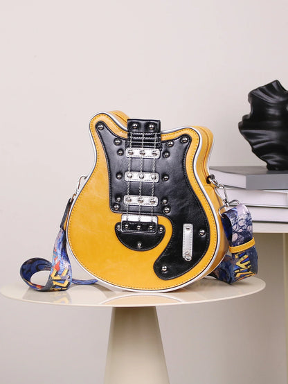 Gitaar crossbody tas dames – unieke rock-stijl handtas met verstelbare strap