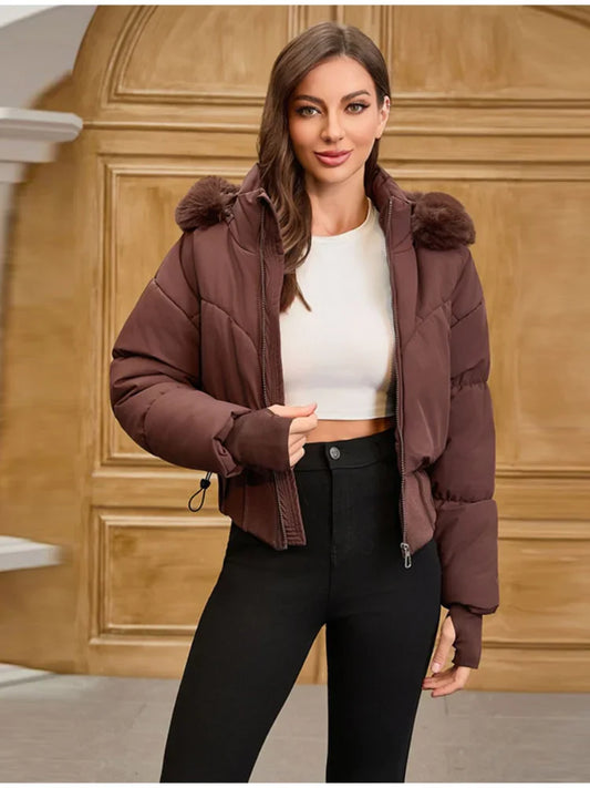Dames Korte Winterjas | Warme Voering met Capuchon