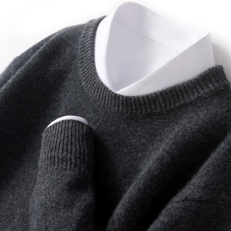 Cameron - Heren Merino Wollen Crewneck Sweater