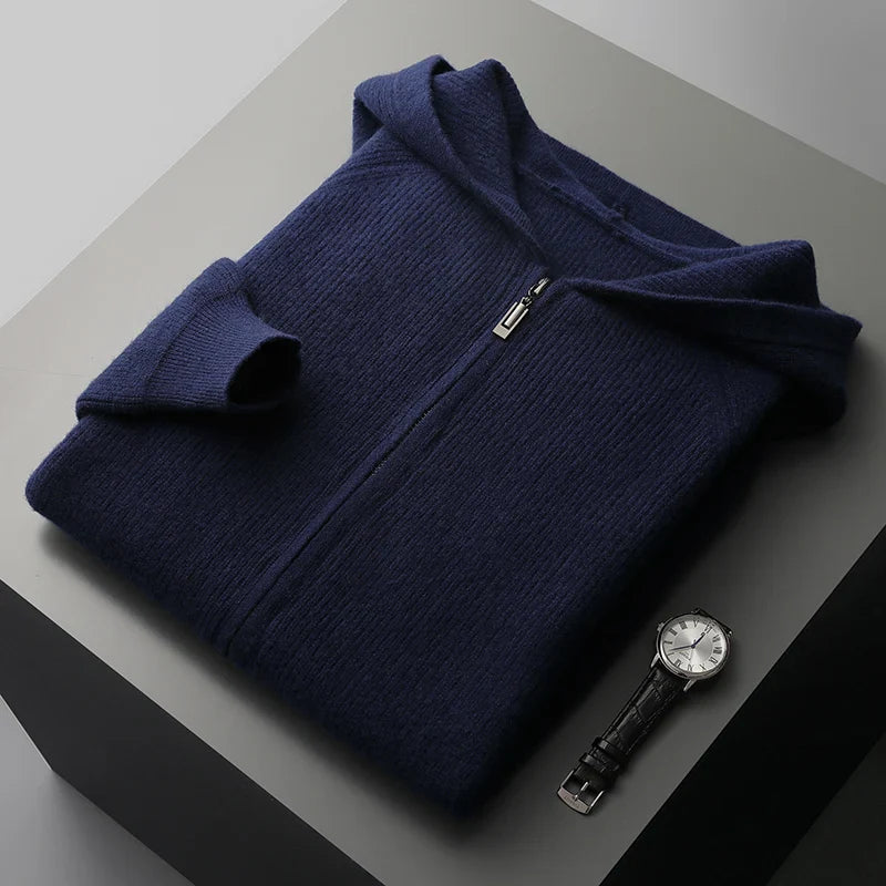Leroux Vest Heren | Gebreid met Capuchon & Ritssluiting