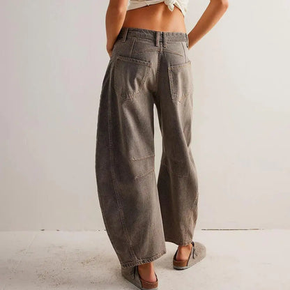 Dames Jeans | Wijde Spijkerbroek met Hoge Taille
