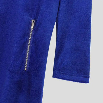 Luxe velours jumpsuit met patchwork