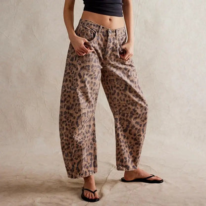 Dames Jeans | Wijde Spijkerbroek met Hoge Taille