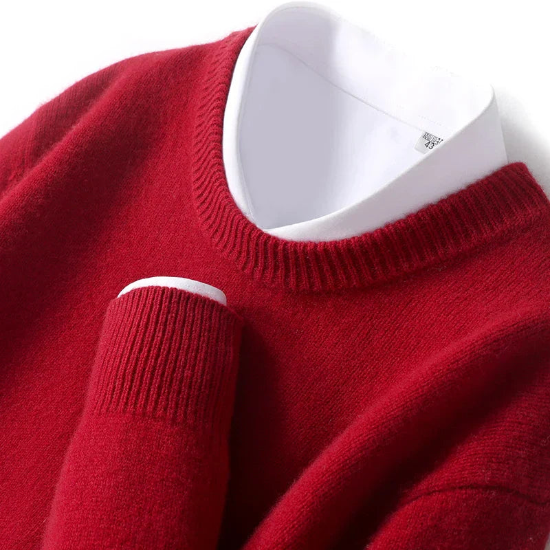 Cameron - Heren Merino Wollen Crewneck Sweater