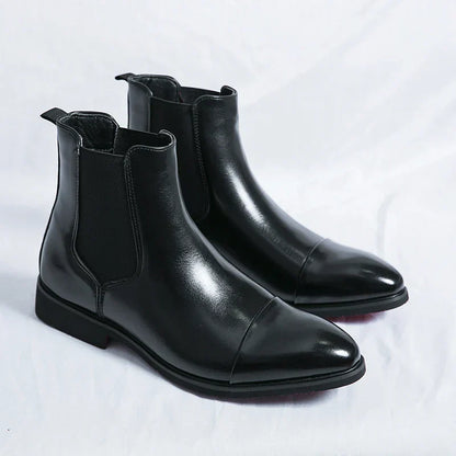 Chelsea Boots Heren | Leer met Rode Zool