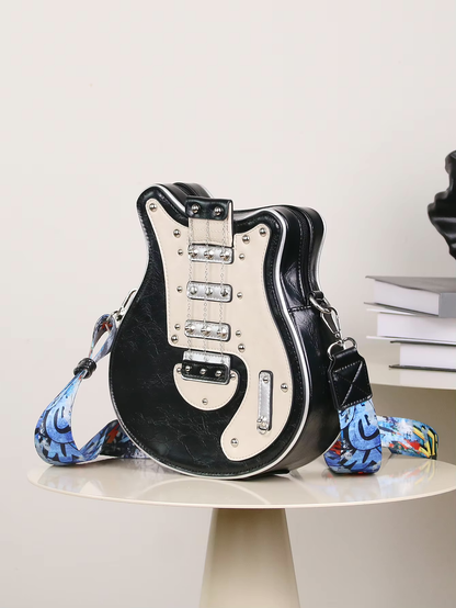 Gitaar crossbody tas dames – unieke rock-stijl handtas met verstelbare strap