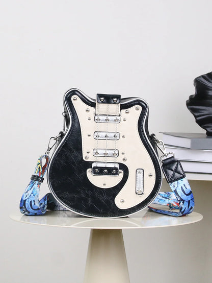 Gitaar crossbody tas dames – unieke rock-stijl handtas met verstelbare strap