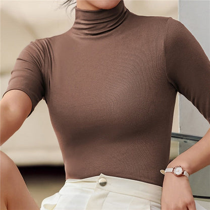 Celinne - Minimalistische Coltrui met Halve Mouw